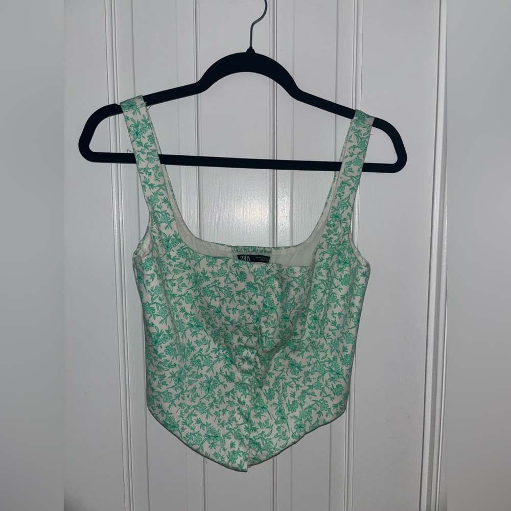 ZARA poplin corset top